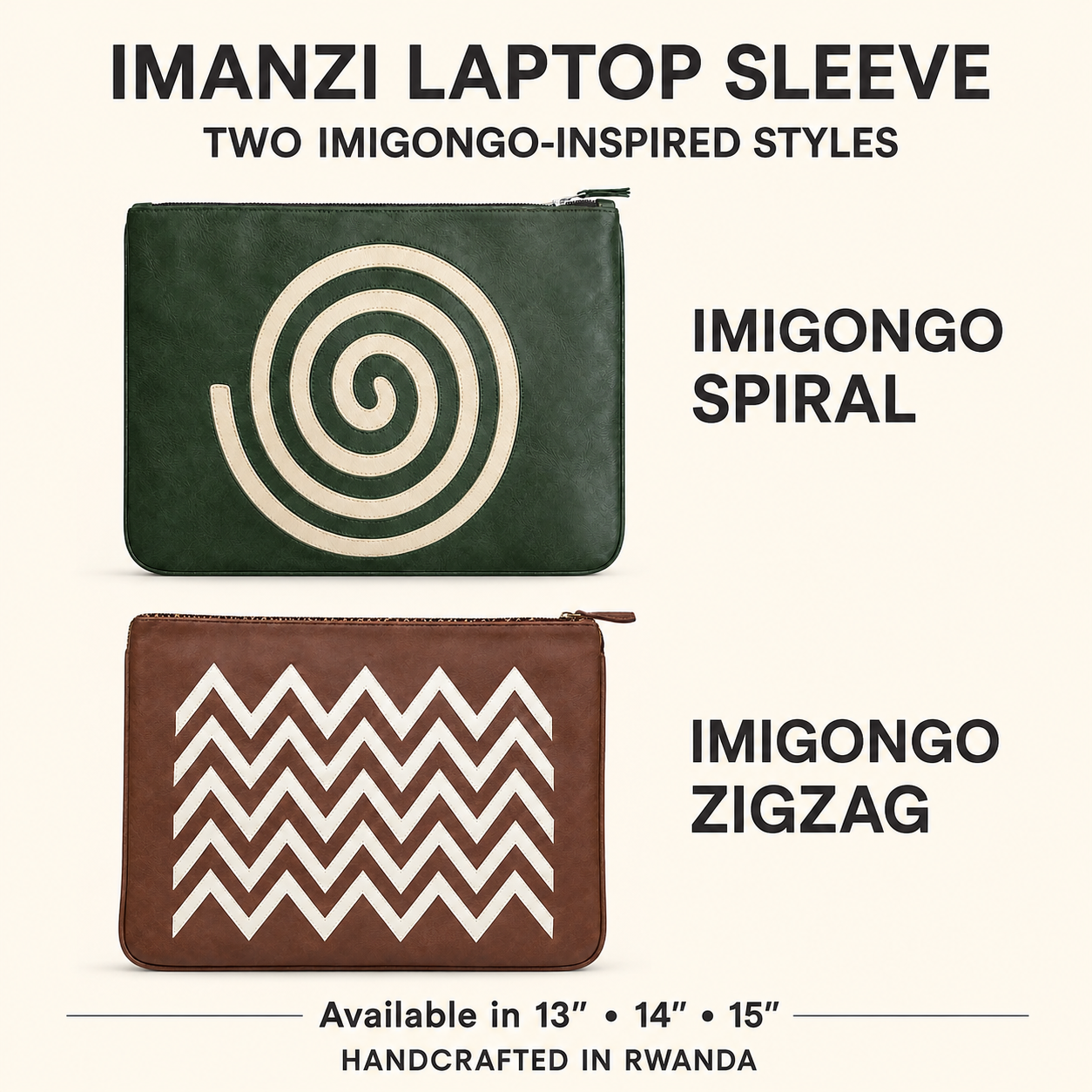 Imanzi Leather laptop sleeve – Image 9